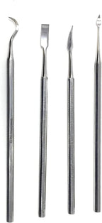 CYNAMED 4 Pc Stainless Steel Spatula Wax & Clay Sculpting Tool Set - Unique Set of 4