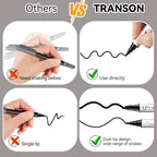 TRANSON 4 Black and 4 White Paint Markers Bold and Fine Dual-tip Acrylic Paint Marker Set for Rock Painting Glass Canvas Wood Leather Ceramic Painting