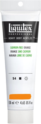 Liquitex Professional Heavy Body Acrylic Paint, 4.65-oz (138ml) Tube, Cadmium Free Orange