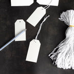 200PCS Paper Gift Tags with String, 3.7"x1.8"Blank Hangtags for DIY Arts and Crafts Wedding Holiday Present (White)