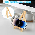 60 Pack 5 Inch Wood Mini Easel, Art Craft Painting Small Display Easel Natural Wooden Tripod Holder Stand, A-Shaped Mini Wood Easels for Display Small Canvases Cards Photos DIY Crafts
