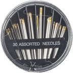 Eketirry Premium Hand Sewing Needles，30-Count Assorted Needles for Sewing Repair, 6 Different Sizes Sewing Needles with 2 Threaders (Black,1)