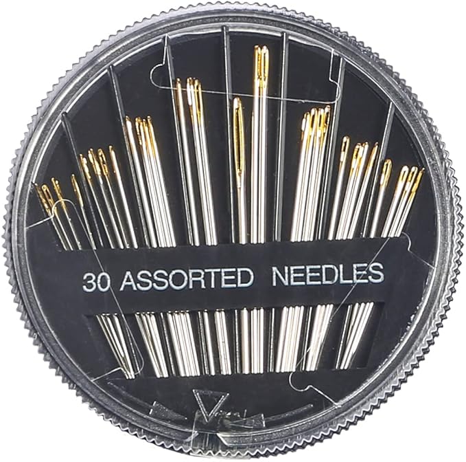 Eketirry 120pcs Premium Hand Sewing Needles，4 Pack 30-Count Assorted Needles for Sewing Repair, 6 Different Sizes Sewing Needles with 2 Threaders (Blue& Black,2)