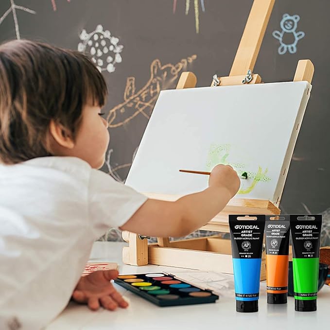 GOTIDEAL Acrylic Paint Burnt Umber Tubes(120ml, 4.1 oz) Non Toxic Non Fading,Rich Pigments for Painters, Adults & Kids, Ideal for Canvas Wood Clay Fabric Ceramic Craft Supplies (Burnt Umber)