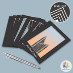 MBC MAT BOARD CENTER, 10 Pack 16x20 for 8x10 Black Picture Mats Frame Mattes, Bevel Cut, Acid Free, 4-ply Thickness