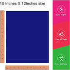 JANDJPACKAGING Royal Blue Heat Transfer Vinyl for T Shirts - 10 Pack Blue HTV Vinyl 12"x10" for Garments Bags and Other Fabrics
