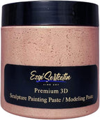 3D Sculpture Painting Paste|Texture Paste|Decorative Plaster|Ready to Use|Unique Metallic Pearl and Neon Colors|Ideal for Artwork|Stencil|Flowers|Texture and Art Relief|6 oz (Peach 'N Cream)