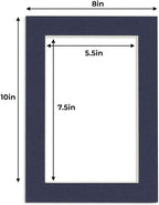 6x8 Mat for 8x10 Frame - Precut Mat Board Acid-Free Show Kit with Backing Board, and Clear Bags Navy 6x8 Photo Matte Made to Fit a 8x10 Picture Frame Matboard for Framing, Pack of 10 Mats