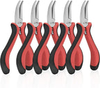 Bent Nose Pliers 5"-5 Pack Bent Nose Pliers for Jewelry Making with Spring Loaded for DIY, Craft, Repairing
