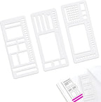 Handmade Flexible Record Template, Planner Stencil Set for Dot Grid Journals, DIY Flexible Drawing and Checklist Templates Suitable for Various Occasions (Set A)