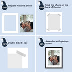Mat Board Center, Pack of 20, 16x20 for 12x16 White Photo Picture Mats - Acid Free, 4-ply Thickness, White Core - for Pictures, Photos, Framing