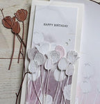 Lapoo Metal Cutting Die for Scrapbooking, 3D Backgrounds Frame New Cutting Dies DIY Album Card Making Decor Paper Craft Metal Die Cuts Party Wedding Decorations (3 Buds 4.5 x 1.7 in)