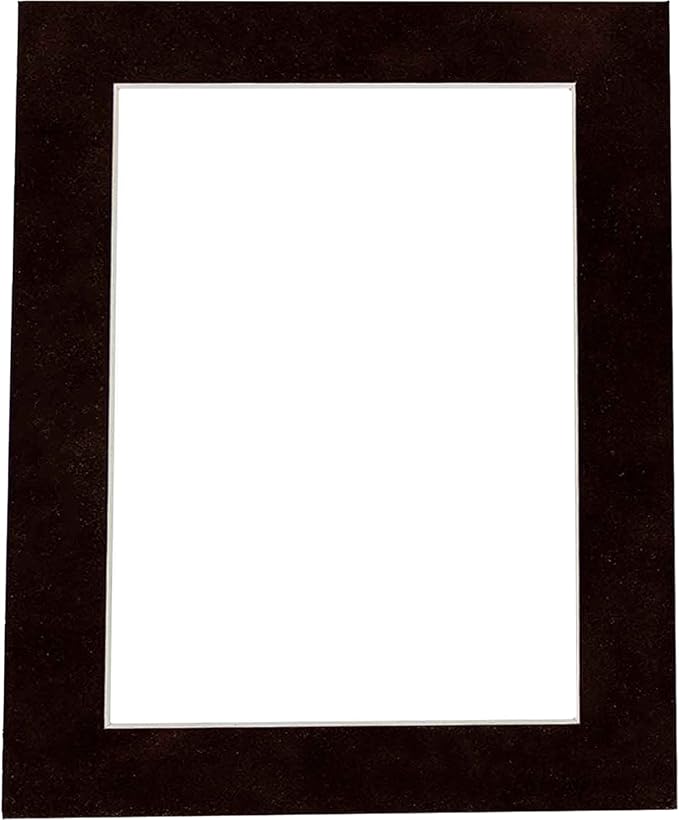 Pack of TEN 8x10 Mats Bevel Cut for 5x8 Photos - Acid Free Black Suede Precut Matboards For Pictures, Photos, Framing - 4-ply Thickness