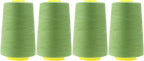Mandala Crafts 4 Pack of Serger Threads Cones Spools - 40S/2 24000 Yards Polyester Sage Green Threads for Sergers Machine and Overlock Quilting Sewing Machine