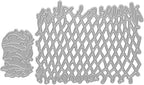 Metal Irregular Fishing Net Cutting Dies, Summer Fish Die Cuts Embossing Stencils Template Mould for Card Scrapbooking and DIY Craft