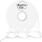 Humphrey's Craft 1/4 Inch White Double Faced Satin Ribbon - 50 Yards Variety of Color for Crafts Gift Wrapping DIY Bows Bouquet Decoration Sewing Christmas Tree Wedding and Invitation Card.