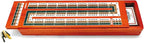 ERLLE - Wooden Cribbage Board Game Set, Continuous 3 Track Wooden Board, 9 Metal Pegs, 2 Decks of Cards, Sliding Lid and Storage, Unique Cribbage Boards,Travel Portable Cribbage Game Sets