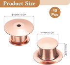 uxcell 40Pcs Metal Locking Pin Backs, Pin Keepers Locking Clasp Flat Head Clamp Needle Back Lock for DIY Brooch Crafts Badges Enamel Lapel, Rose Gold