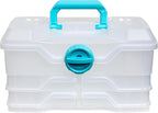 ArtBin Clear Plastic Organizer Small Parts Organizer - for DIY Arts & Crafts Storage Boxes & Organizers, Sewing Storage - Storage Box with Compartments, Project Box - Medium (4 Pivot Trays) 6943PB