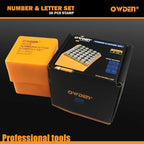 OWDEN Professional 36Pcs. Steel Metal Stamp Set,(1/4”) 6mm,Steel Number and Letter Punch Set,Alloy Steel Made HRC 58-62 for Jewelry Craft Stamping.