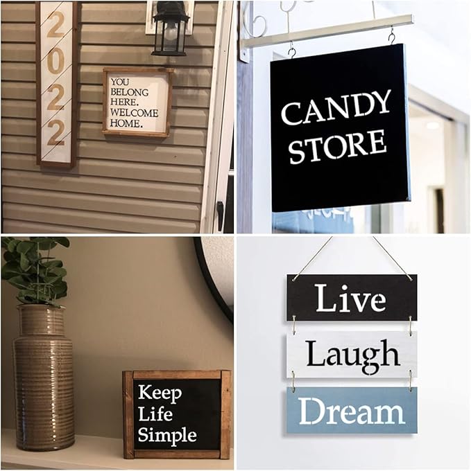 1.5 Inch Alphabet Letter Stencils for Painting - 70 Pack Letter and Number Stencil Templates with Signs for Painting on Wood, Reusable Letters and Numbers Stencils for Chalkboard Wood Signs & Wall Art