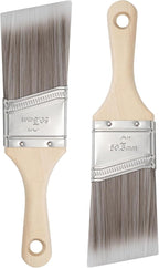 Paint Brushes, 2 Inch, 2 Pack, Angled Brushes with Short Handle, Shortcut Paintbrush for Paints and Stains, Small Paint Brushes for Walls, Furniture, Cabinets and Home Improvement