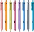 WRITECH Fine Point Gel Pens: 8ct 0.5mm Multi Colored Ink Colors Retractable Pen for Smooth Writing Note Taking Journaling Assorted Coloring No Bleed & Smear & Smudge (Vintage Set)