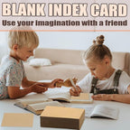 Bercoor 200 Pack Blank 3 x 5 Inch Index Cards, Heavy Study Cards, Note Cards for Office, School Learning, Kraft Paper