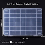 42 Grids Clear Large Plastic Organizer Box With Dividers, Bead Organizers And Storage Compartment Container For Nail Accessories/Jewelry/Craft/Screw/Small Parts/Diamond Painting Art Tools