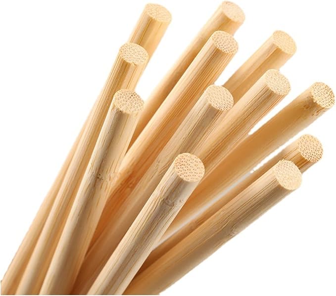 HOPELF 10PCS Dowel Rods Wood Sticks Wooden Dowel Rods - 1/2 x 36 Inch Bamboo Sticks - for Crafts，Hardwood Dowel Rod Assortment，Wooden Rod Sticks Doweling Rods， DIYers.