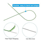 PATIKIL 16 Gauge 16" Floral Stem Wire, 100 Pcs Paper Wrapped Iron Artificial Flower Stem Accessories for DIY Bouquet Stem and Craft Decoration, Light Green