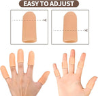 10PCS Silicone Finger Protectors Cots Thumb Protector - Waterproof Finger Protector for Cuts, Injuries & Crafting, Fingertip Protector Glove That Covers Thumb Finger Covers(Medium & Large, Nude)