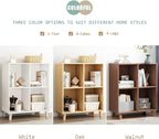 IOTXY Freestanding Open Cubes Bookcase - 2-Tier Floor Standing Wooden Storage Display Cabinet Organizer with Legs for Home Office, 4-Cubes Open Shelf Low Short Bookshelf, Walnut