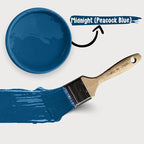 Chalky Chicks 8 Fl Oz Matte Midnight (Peacock Blue) Chalk Paint for Furniture Without Sanding - No Prep Furniture Paint No Sanding All in One for Crafts, Walls, Cabinet, Metal, Dresser, Farmhouse