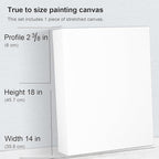 PHOENIX 14x18 Inch Museum Canvas - 2 3/8 Inch Thick Porfile Deep Large Stretched Canvas for Painting 1 Pack 100% Cotton 11 Oz. Gesso Primed White Blank Professional Canvas Oil & Acrylic Paints