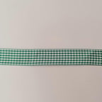 Green and White Woven Edge Plaid Ribbon 100% Polyester Gingham Ribbon 25 Yards Each Roll (1",Green)