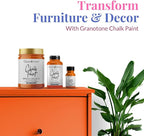 GRANOTONE Chalk Paint for Furniture | Matt-Finish Water-Based Acrylic Paint for Wood, Walls, Metal, Glass, Paper, Fabric Canvas | Maximum Coverage Chalk Paint for Kids & Adults, 500 Ml (BRIGHT ORANGE)