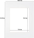 Egofine 11x14 White Picture Mats Pack of 14, Frame Mattes for 8x10 Pictures, Acid Free, 1.2mm Thickness, with Core Bevel Cut