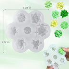 7 Cavity Succulent Silicone Mold for Candle Making,3D Silicone Cactus Succulents Leaves Candle Molds,Succulent Fondant Resin Molds for Candle Soaps Making, Wax Resin Casting,Cupcake