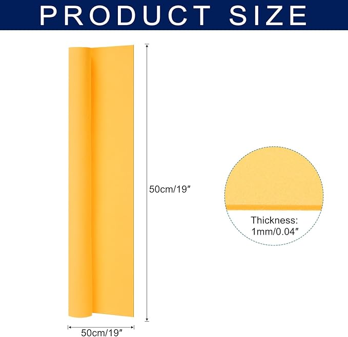 MECCANIXITY Foam Sheets Crafts 19x19 Inch 1mm EVA Craft Foam Paper Foam Sheets for Crafts Projects DIY Cosplay Modeling, Gold