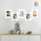 MBC Mat Board Center, 5 Pack 9X12 for 6X8 White Picture Mats Frame Mattes, Bevel Cut, Acid Free, 4-Ply Thickness