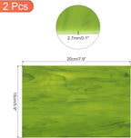 MECCANIXITY 2 Pcs Stained Glass Sheet Mosaic Tile 7.9 Inch x 5.9 Inch Green Stained Glass Sheets for Crafts DIY Art Project