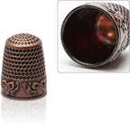 4 Piece Sewing Thimble Hand-Working Sewing Thimble Finger Protector Adjustable Metal Finger Shield Ring Needlework Fingertip DIY Sewing Tools Accessories
