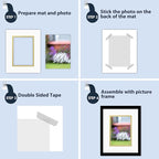 Mat Board Center, Double Mat - Acid Free, 8-ply Thickness, White Core - for Pictures, Photos, Framing (Off White Over Gold, 8x10 for 5x7, Pack of 5)