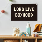 Long Live Boyhood Banner, Boys Room Decor, Canvas Banner Wall Hanging Flag Decor for Nursery Playroom Toddler Room