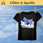 TransOurDream Glitter 2.0 Heat Transfer Paper for Inkjet Printer (20 Sheets, 8.5x11'') Printable Heat Transfer Vinyl for T Shirts Iron on Transfers for Light & Dark Fabrics(TOD-GL2-20)