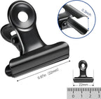 30 Pack Bulldog Clips 0.87 Inch Small Hinge Paper Clips Metal Hinge Clips for Crafts, Food Bags, Drawings, Photos at Home Kitchen & Office Usage, Black, 22mm
