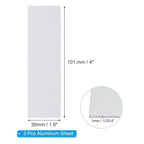 PATIKIL 6061 T651 Aluminum Sheet Metal 4 x 1.18 x 1/25.4(0.04") Inch 3Pcs Flat Plain Aluminum Plate Covered Stock with Protective Film, Heat Rectangle 1MM for Lndustry Crafting