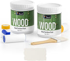 DWIL Matte Finish Furniture Paint - 64 Oz Wood Paint for Cabinets, Doors, Tables, and Dressers Refinishing - Water-Based, Non-Toxic & Odorless, Easy to Apply(Ivory White)-With Tools
