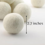 Woolbuddy Felt Balls – 20pcs Large 2.7” White Wool Pom Poms with Drawstring Bag – White Felt Balls for Crafts, DIY Garland, Christmas Ornaments, Needle Felting Projects